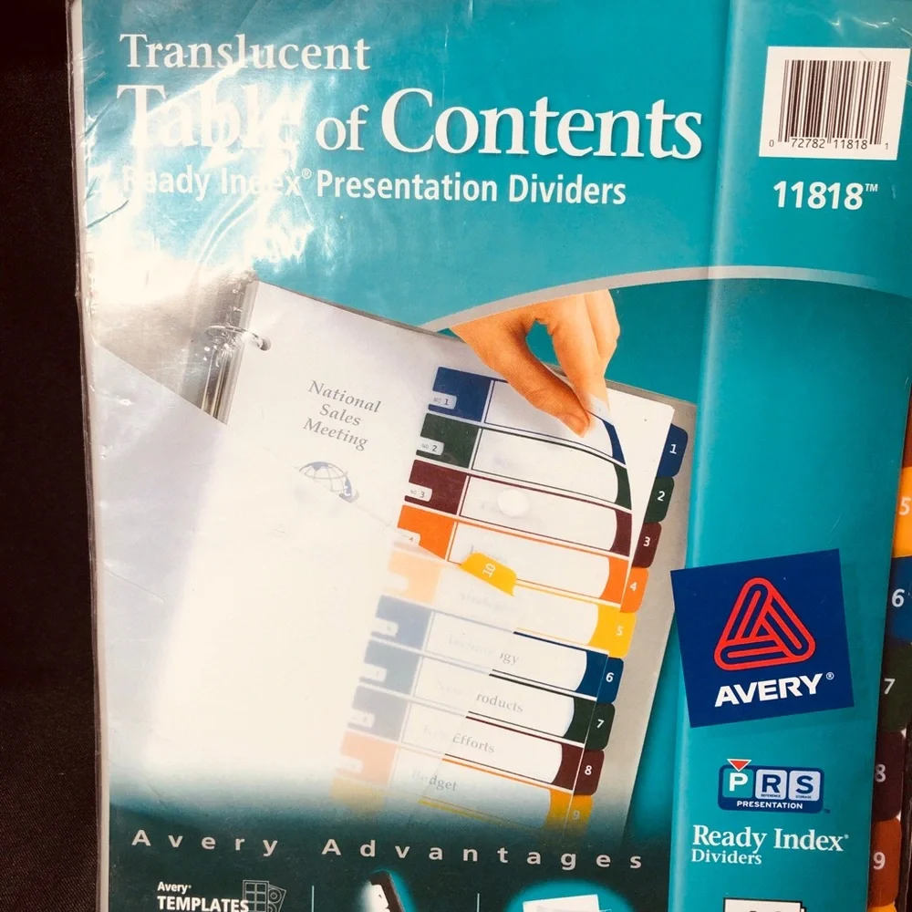 Avery Translucent Table of Contents Dividers - Multicolor